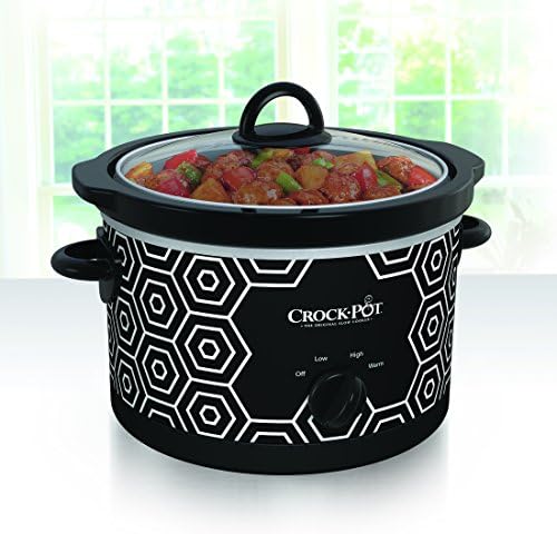 Crock-Pot 4.5 Quart Portable Slow Cooker – Black & White Plus C284