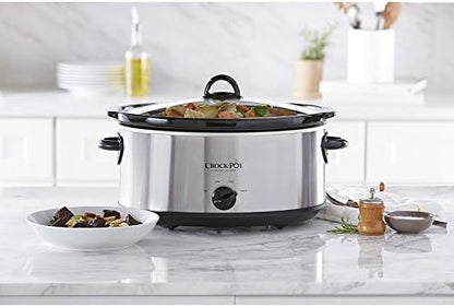 Crock-Pot 7 Quart Oval Manual Slow Cooker – Stainless Steel Select C247