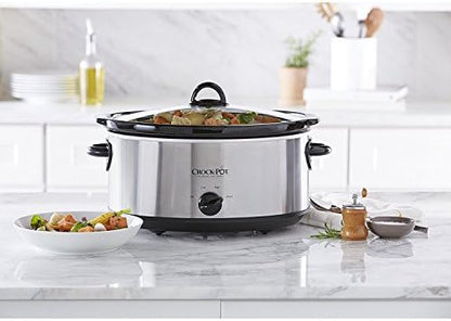 Crock-Pot 7 Quart Oval Manual Slow Cooker – Stainless Steel Select C247