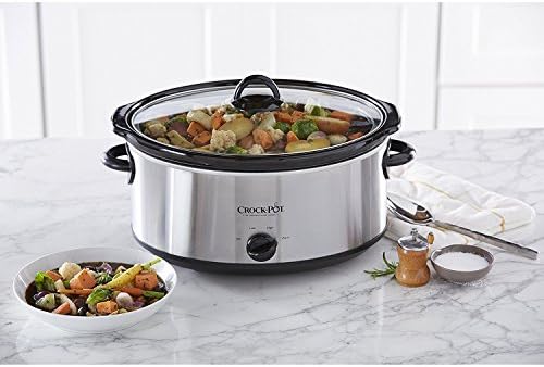 Crock-Pot 7 Quart Oval Manual Slow Cooker – Stainless Steel Select C247