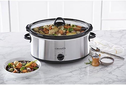 Crock-Pot 7 Quart Oval Manual Slow Cooker – Stainless Steel Select C247