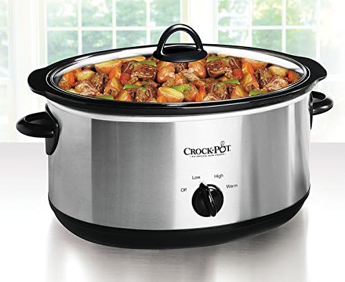Crock-Pot 7 Quart Oval Manual Slow Cooker – Stainless Steel Select C247