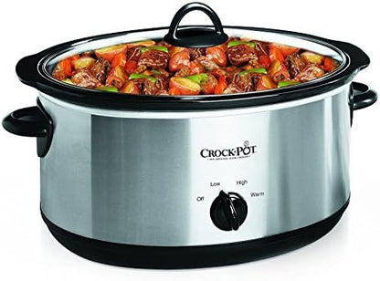 Crock-Pot 7 Quart Oval Manual Slow Cooker – Stainless Steel Select C247